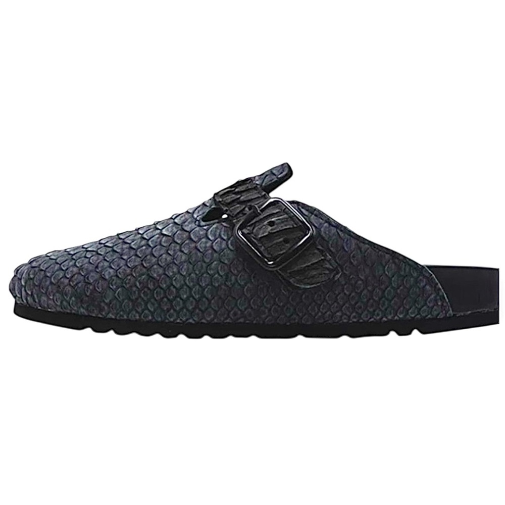 The Shoe Surgeon Luxe Mule Matte Black Python Size M 10 W 11.5 New In Box